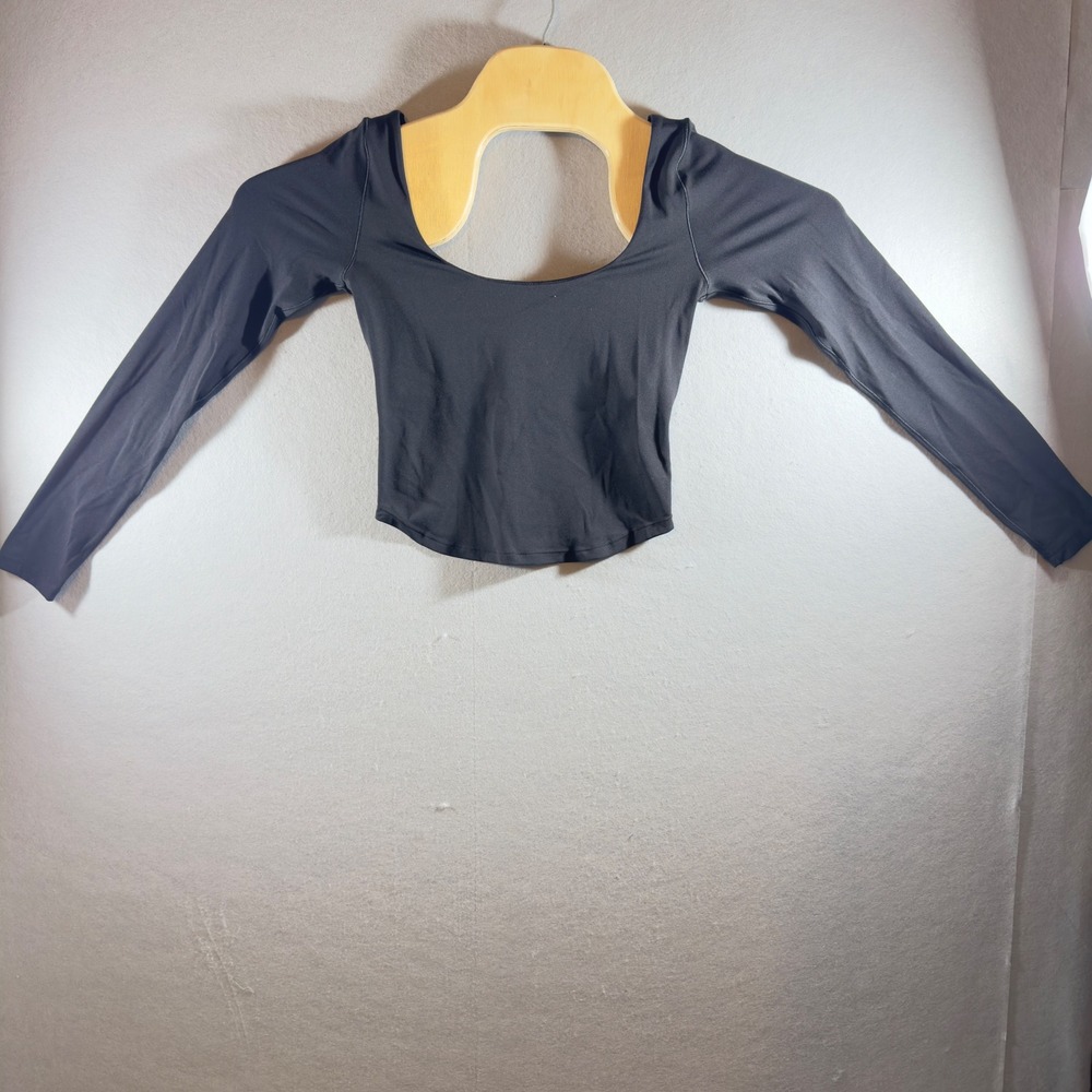 482 | NWT Offline by Aerie Women Sm Real Me Ballet Scoop Long Sleeve Top Black